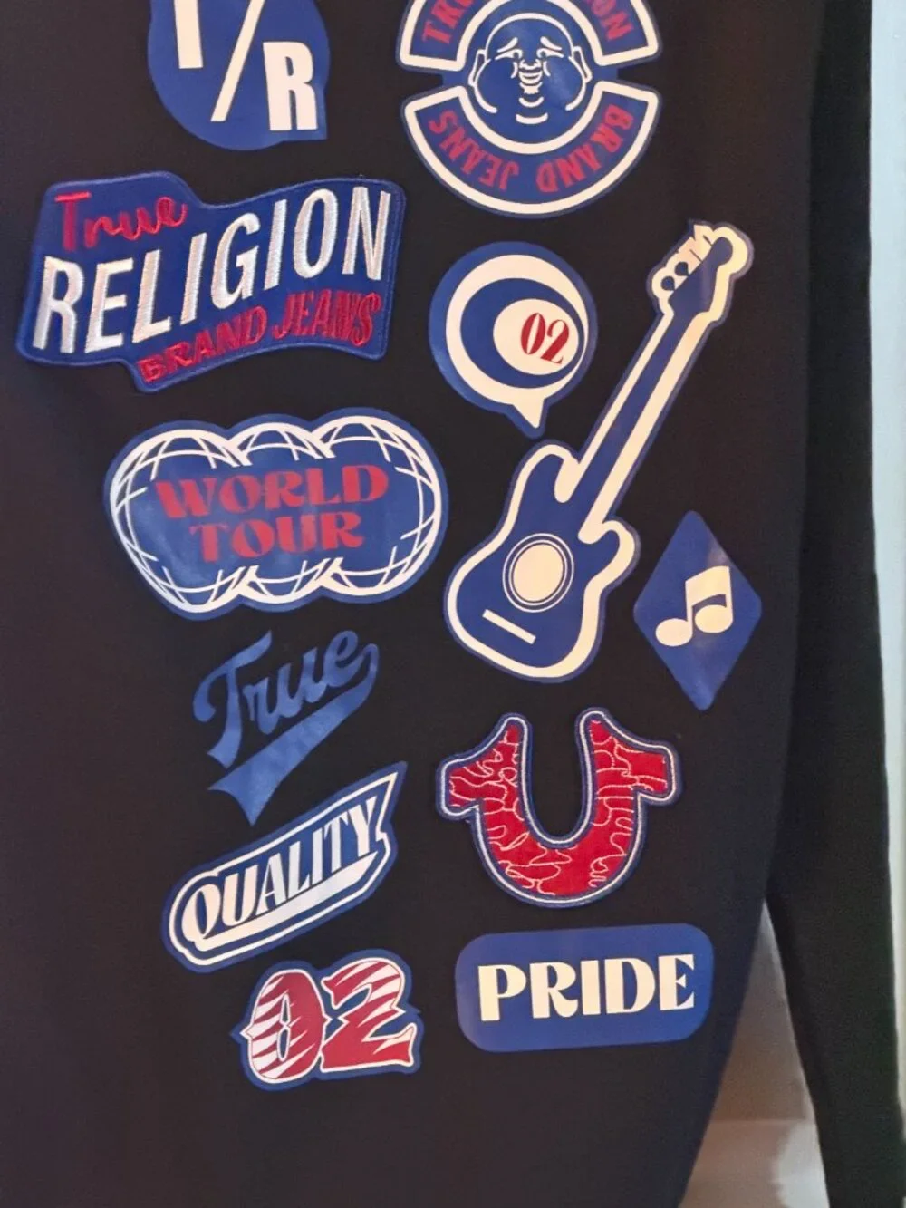 True Religion Black Patch Logo Hoodie Size Small New